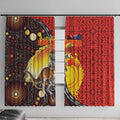 Australia and Papua New Guinea Together Window Curtain Bird-of-paradise and Kangaroo with Oro Tapa and Aboriginal Art Motifs - Aussie Hoodie
