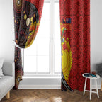 Australia and Papua New Guinea Together Window Curtain Bird-of-paradise and Kangaroo with Oro Tapa and Aboriginal Art Motifs - Aussie Hoodie