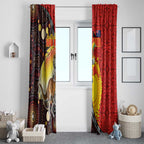 Australia and Papua New Guinea Together Window Curtain Bird-of-paradise and Kangaroo with Oro Tapa and Aboriginal Art Motifs - Aussie Hoodie