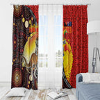 Australia and Papua New Guinea Together Window Curtain Bird-of-paradise and Kangaroo with Oro Tapa and Aboriginal Art Motifs - Aussie Hoodie