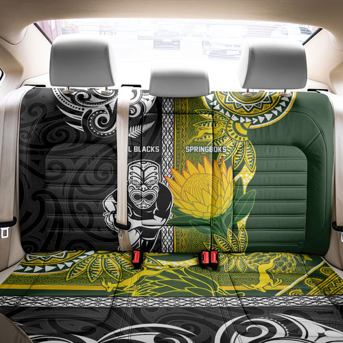 Rugby New Zealand and South Africa Back Car Seat Cover Greatest Rivalry Silver Fern and Antelope