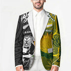 Custom Rugby New Zealand and South Africa Blazer Greatest Rivalry Silver Fern and Antelope