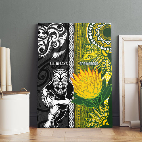 Rugby New Zealand and South Africa Canvas Wall Art Greatest Rivalry Silver Fern and Antelope
