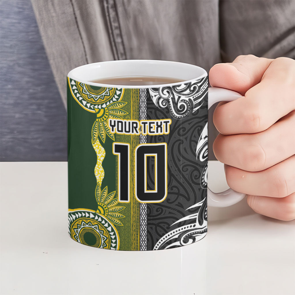 Custom Rugby New Zealand and South Africa Ceramic Mug Greatest Rivalry Silver Fern and Antelope