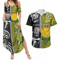 Custom Rugby New Zealand and South Africa Couples Matching Summer Maxi Dress and Hawaiian Shirt Greatest Rivalry Silver Fern and Antelope