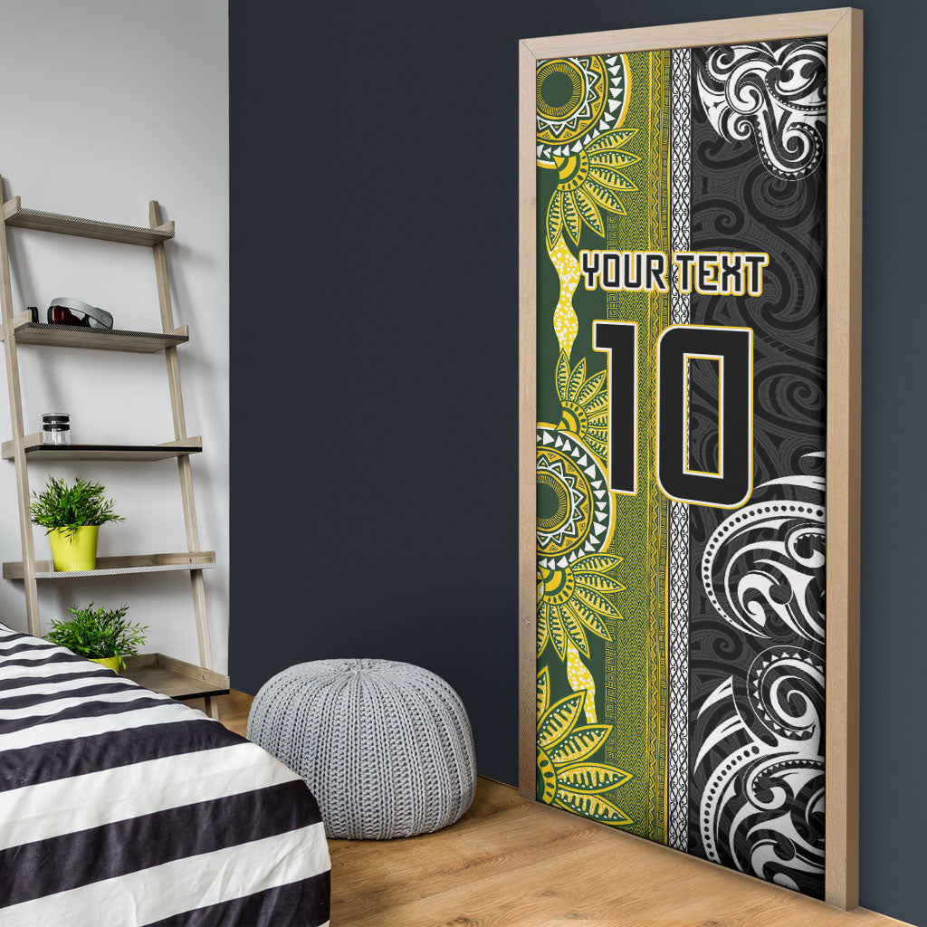 Custom Rugby New Zealand and South Africa Door Cover Greatest Rivalry Silver Fern and Antelope