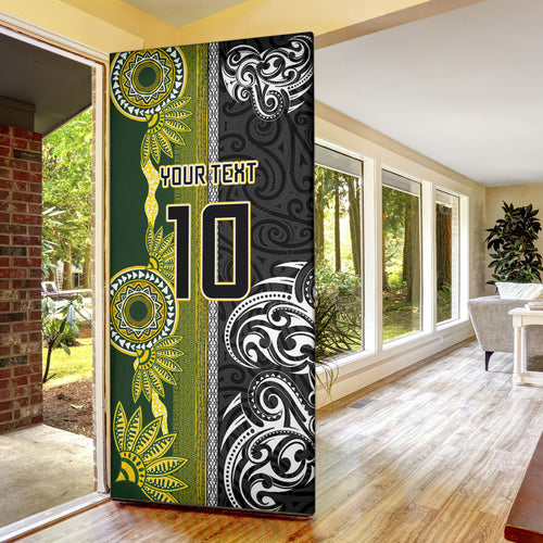 Custom Rugby New Zealand and South Africa Door Cover Greatest Rivalry Silver Fern and Antelope
