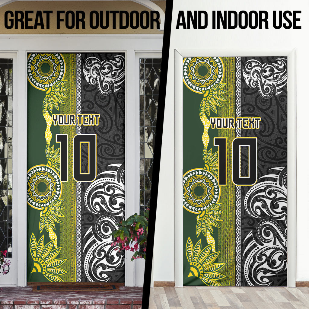 Custom Rugby New Zealand and South Africa Door Cover Greatest Rivalry Silver Fern and Antelope