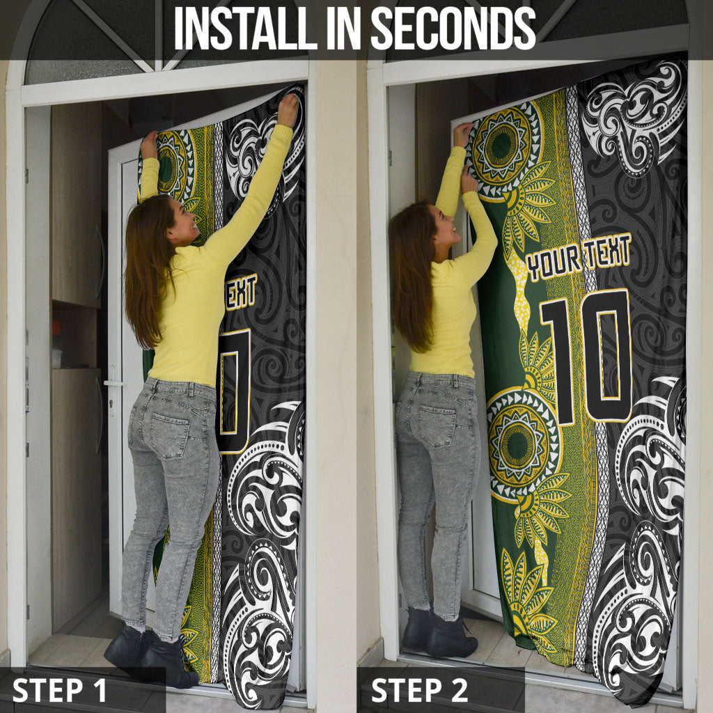 Custom Rugby New Zealand and South Africa Door Cover Greatest Rivalry Silver Fern and Antelope