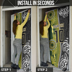 Custom Rugby New Zealand and South Africa Door Cover Greatest Rivalry Silver Fern and Antelope