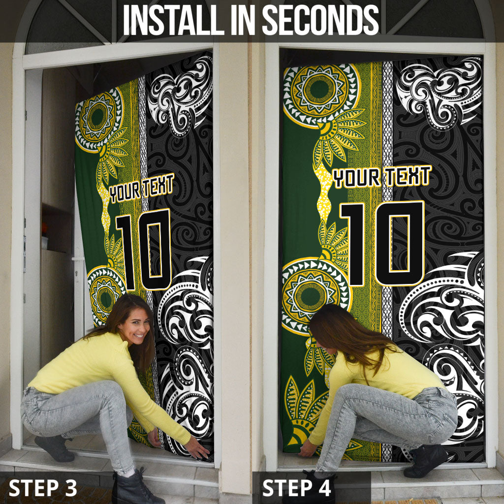 Custom Rugby New Zealand and South Africa Door Cover Greatest Rivalry Silver Fern and Antelope