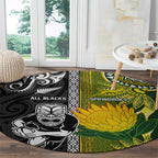 Rugby New Zealand and South Africa Round Carpet Greatest Rivalry Silver Fern and Antelope