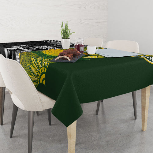 Rugby New Zealand and South Africa Tablecloth Greatest Rivalry Silver Fern and Antelope