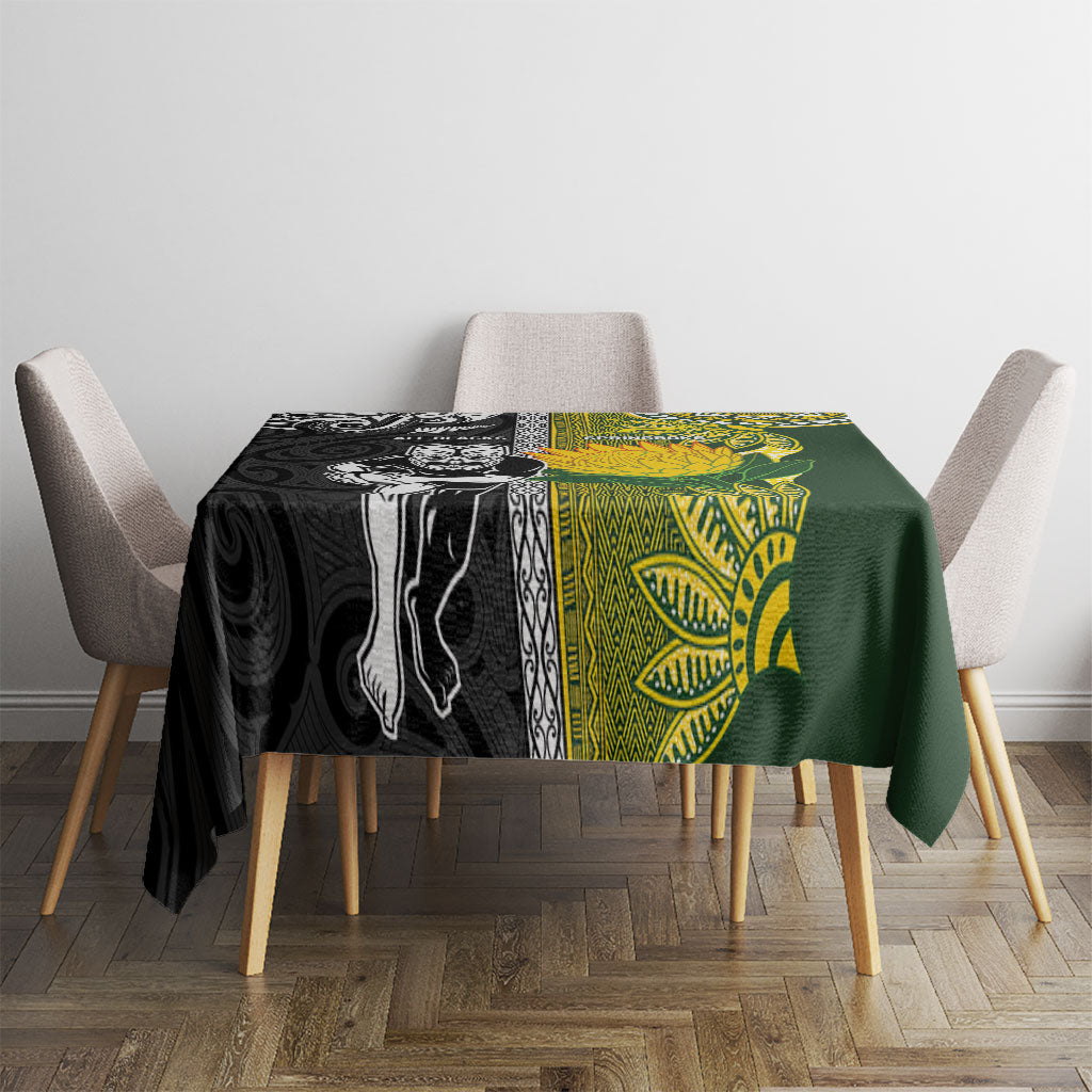 Rugby New Zealand and South Africa Tablecloth Greatest Rivalry Silver Fern and Antelope