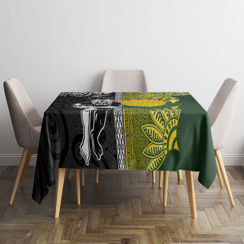 Rugby New Zealand and South Africa Tablecloth Greatest Rivalry Silver Fern and Antelope