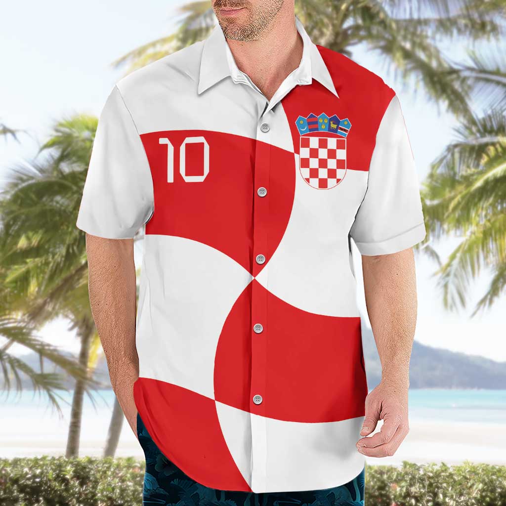 Custom Croatia National Football Hawaiian Shirt Reds and Whites Checkered - Aussie Hoodie