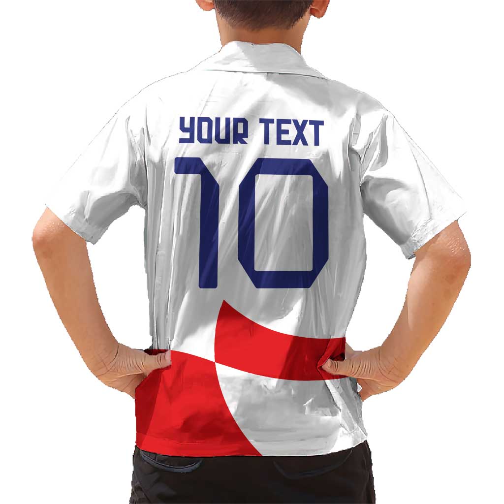 Custom Croatia National Football Kid Hawaiian Shirt Reds and Whites Checkered - Aussie Hoodie
