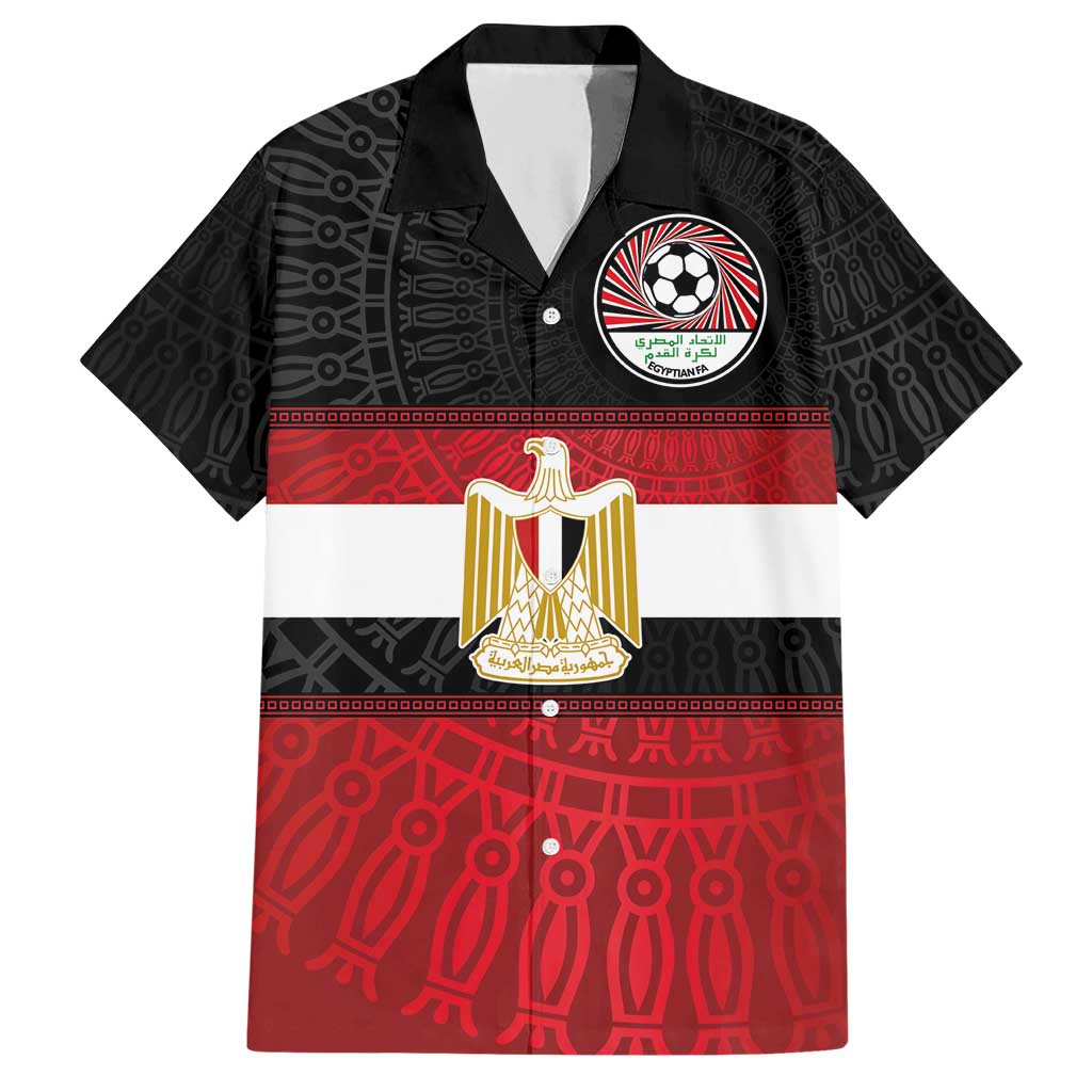 Custom Egypt National Football Hawaiian Shirt Egyptian Geometric and Flag - Aussie Hoodie