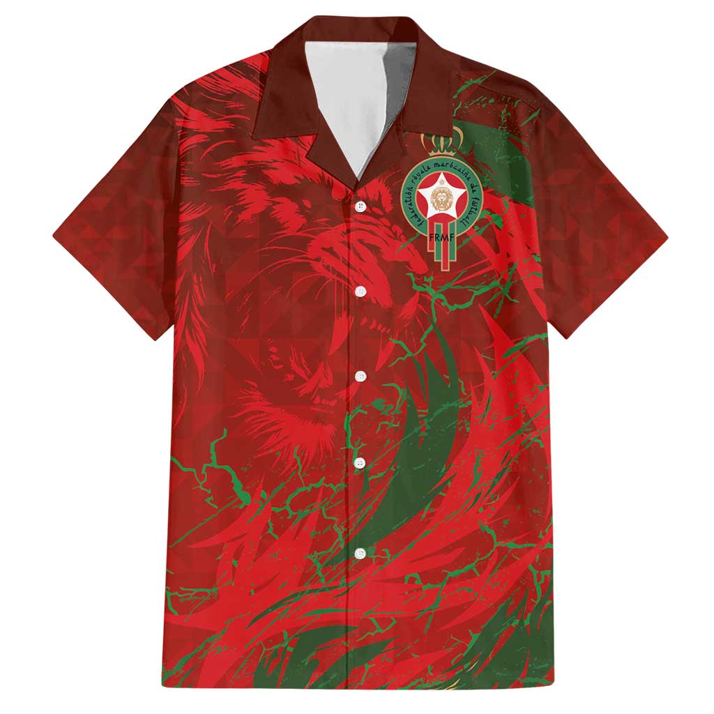 Custom Morocco National Football Hawaiian Shirt Atlas Lions Sporty Abstract Pattern - Aussie Hoodie