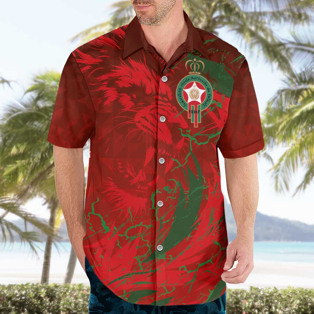 Custom Morocco National Football Hawaiian Shirt Atlas Lions Sporty Abstract Pattern - Aussie Hoodie