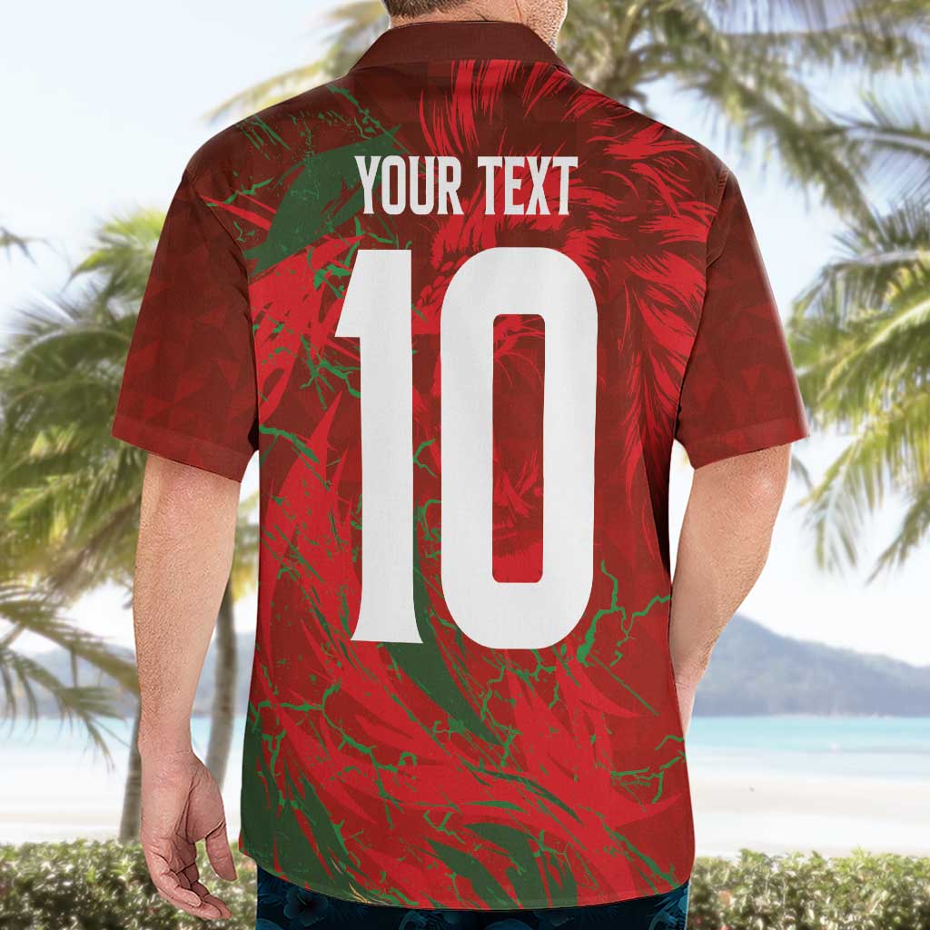 Custom Morocco National Football Hawaiian Shirt Atlas Lions Sporty Abstract Pattern - Aussie Hoodie