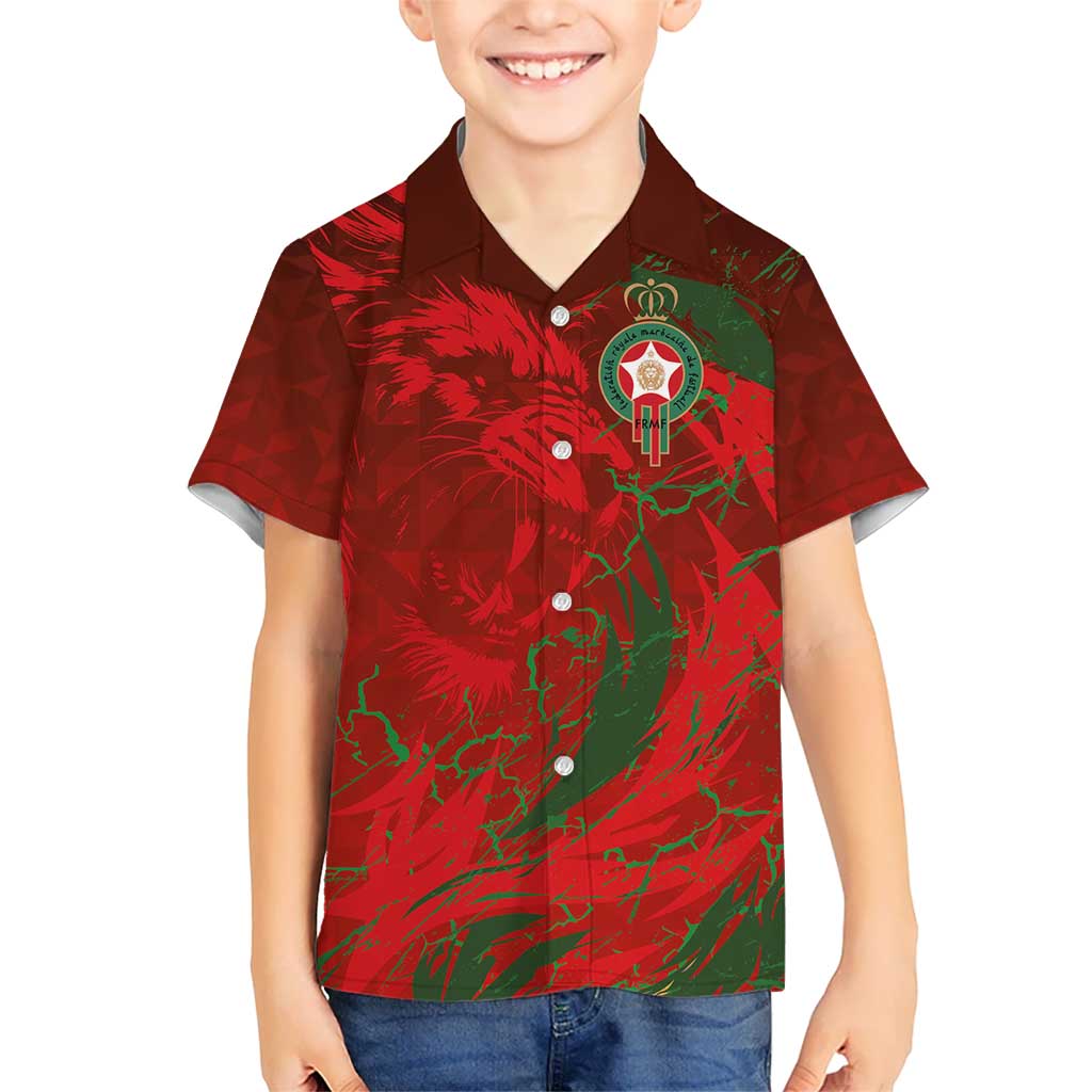 Custom Morocco National Football Hawaiian Shirt Atlas Lions Sporty Abstract Pattern - Aussie Hoodie
