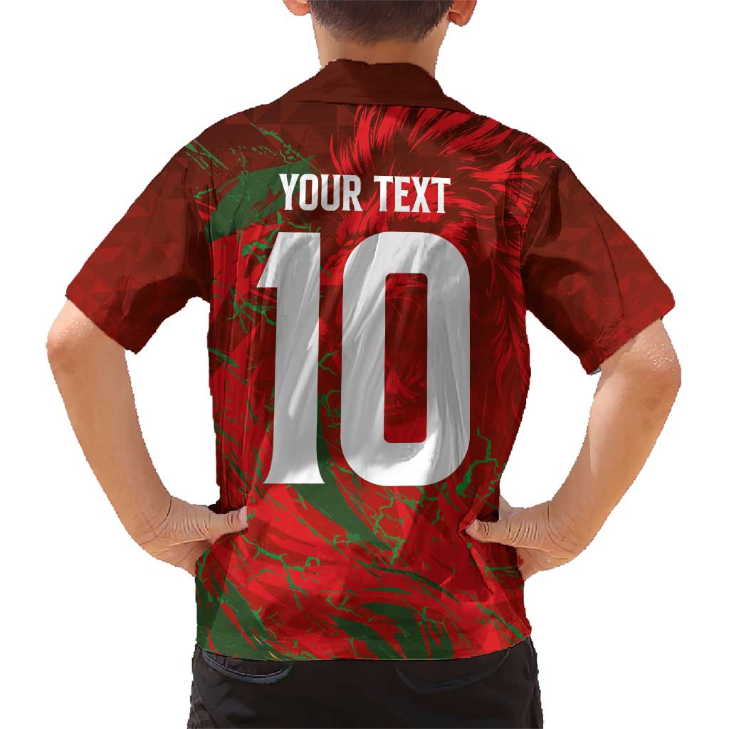 Custom Morocco National Football Hawaiian Shirt Atlas Lions Sporty Abstract Pattern - Aussie Hoodie
