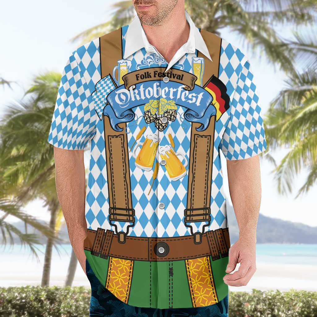 Oktoberfest Hawaiian Shirt Beer Festival Spirit Lederhosen Costume Style - Aussie Hoodie
