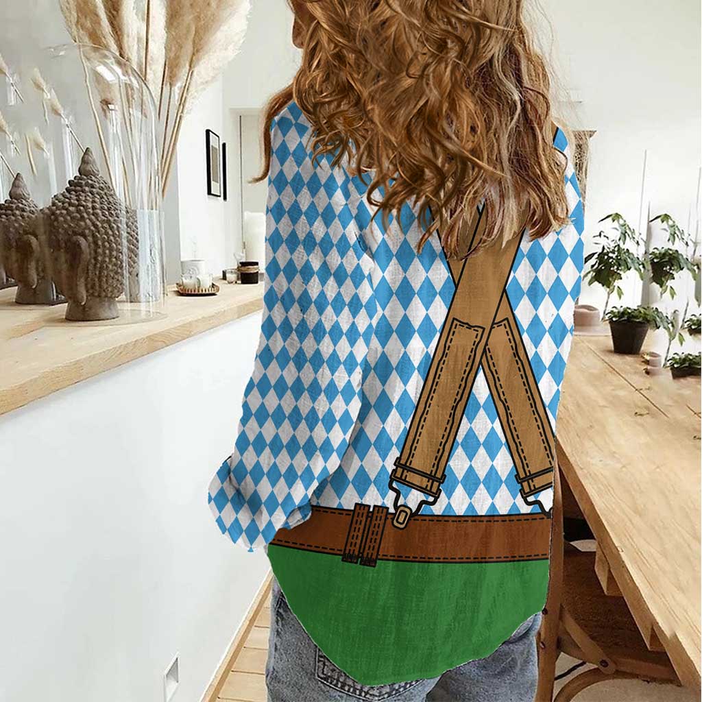 Oktoberfest Women Casual Shirt Beer Festival Spirit Lederhosen Costume Style - Aussie Hoodie