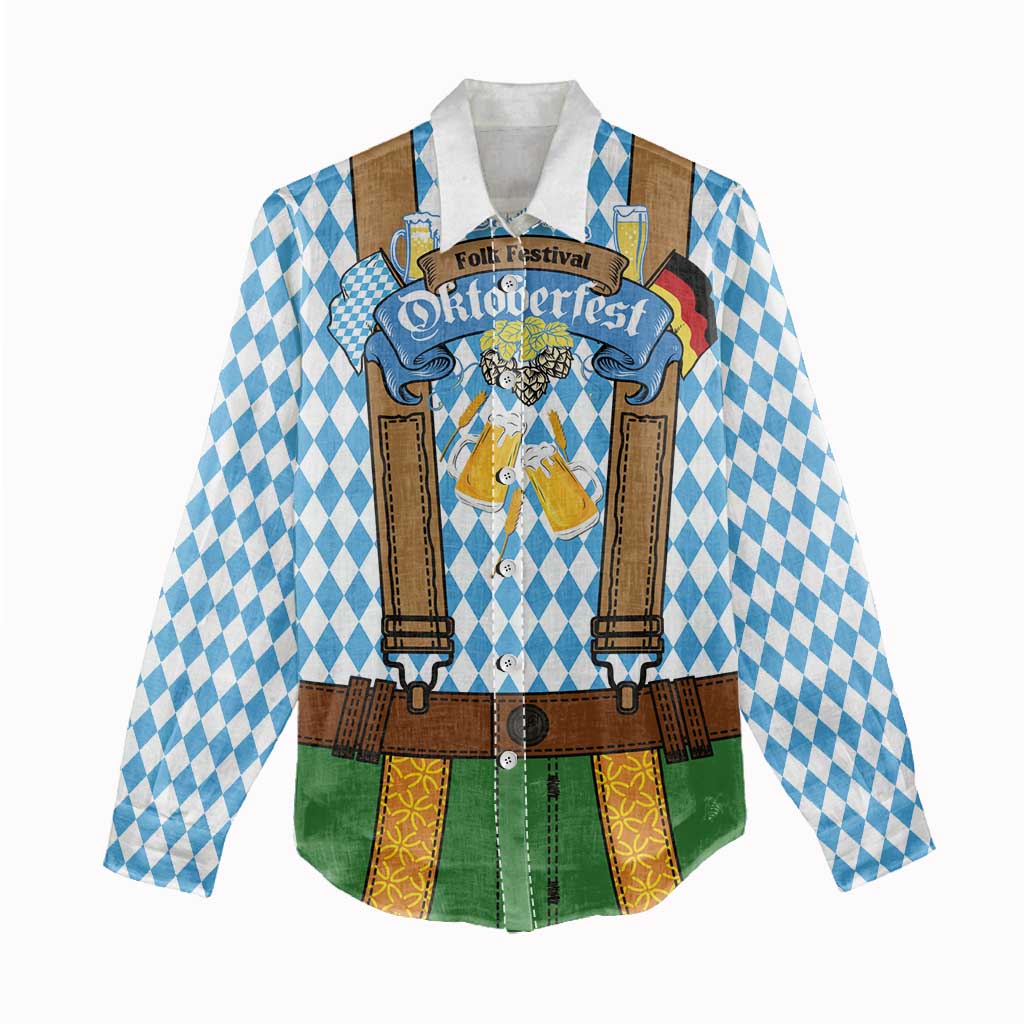 Oktoberfest Women Casual Shirt Beer Festival Spirit Lederhosen Costume Style - Aussie Hoodie