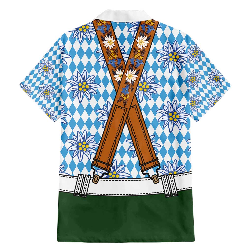 Bavarian Lederhosen Costume Style Hawaiian Shirt Edelweiss Rautenflagge Pattern - Aussie Hoodie