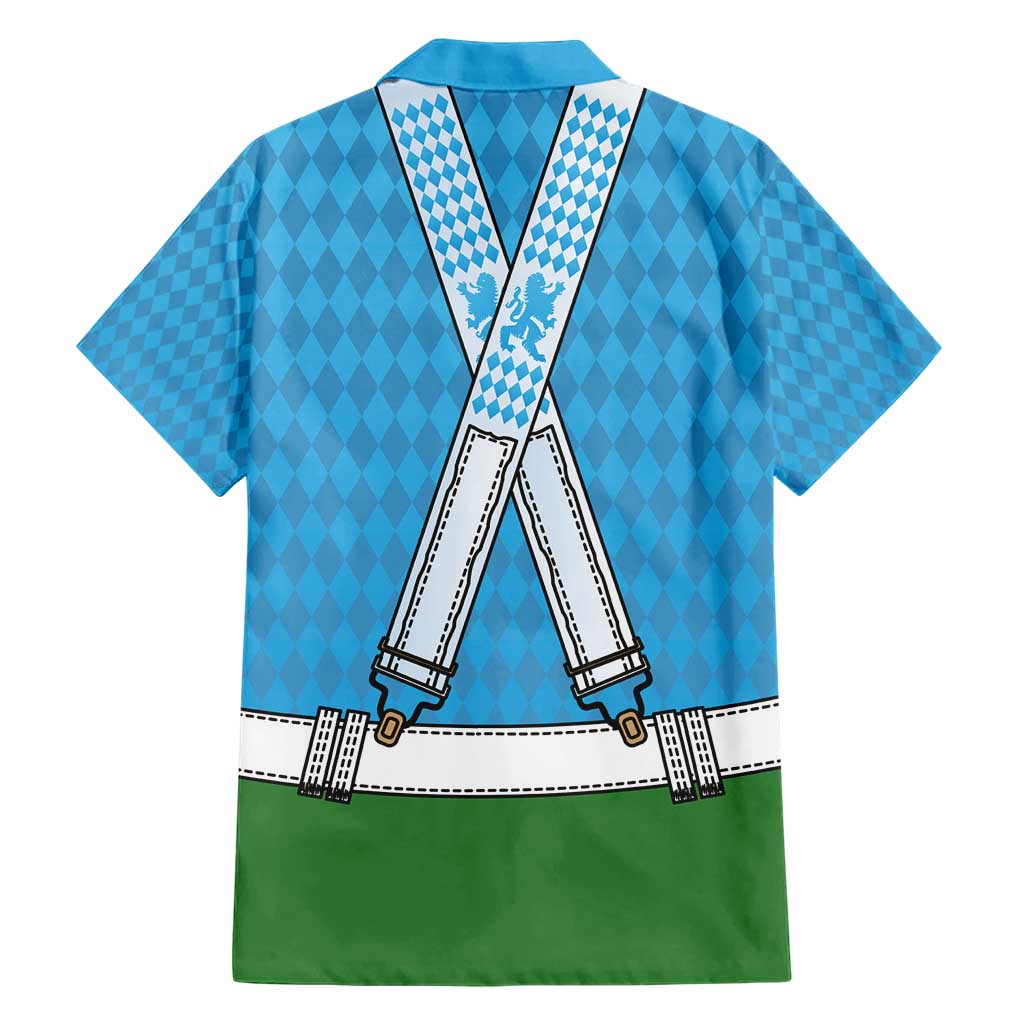 Bavarian Lederhosen Costume Style Hawaiian Shirt Lions Rautenflagge Pattern - Aussie Hoodie