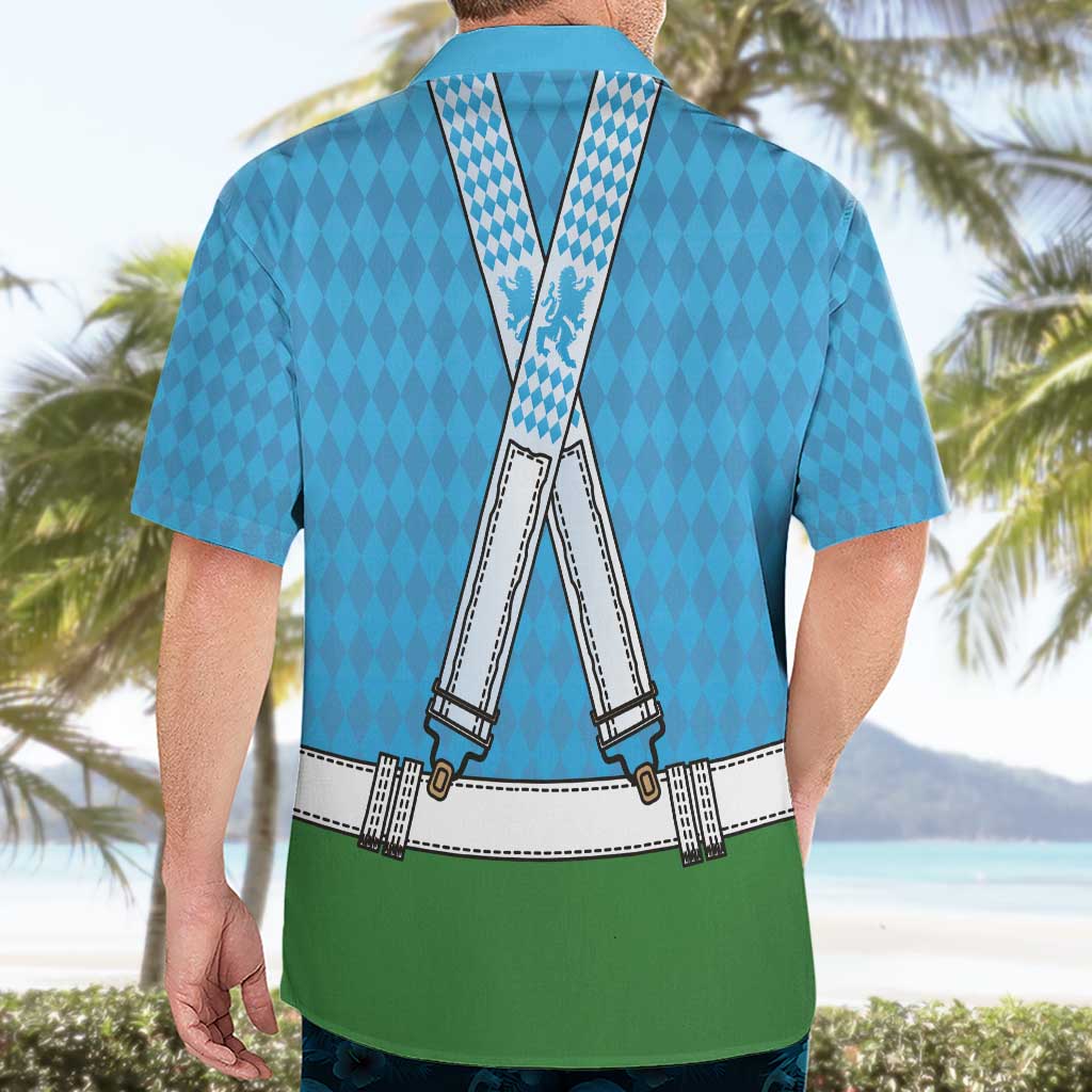 Bavarian Lederhosen Costume Style Hawaiian Shirt Lions Rautenflagge Pattern - Aussie Hoodie