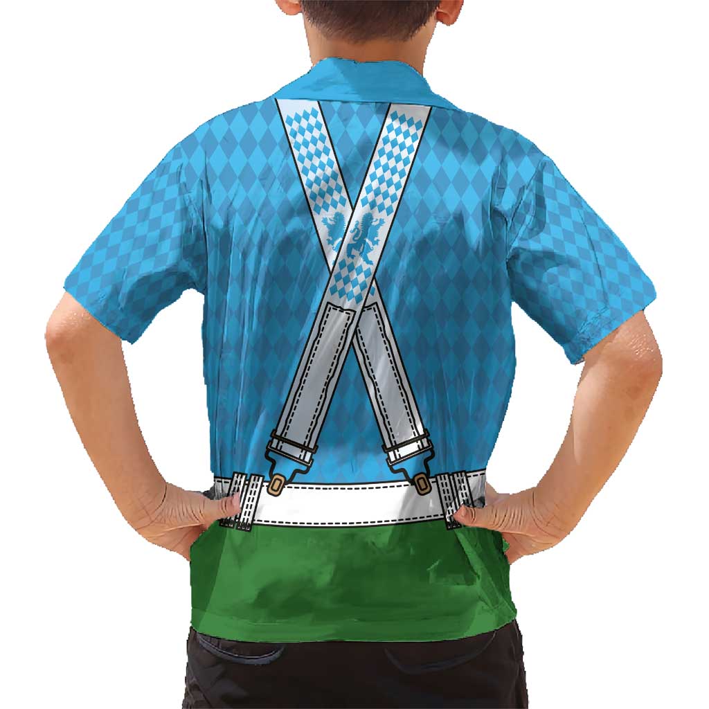 Bavarian Lederhosen Costume Style Kid Hawaiian Shirt Lions Rautenflagge Pattern - Aussie Hoodie
