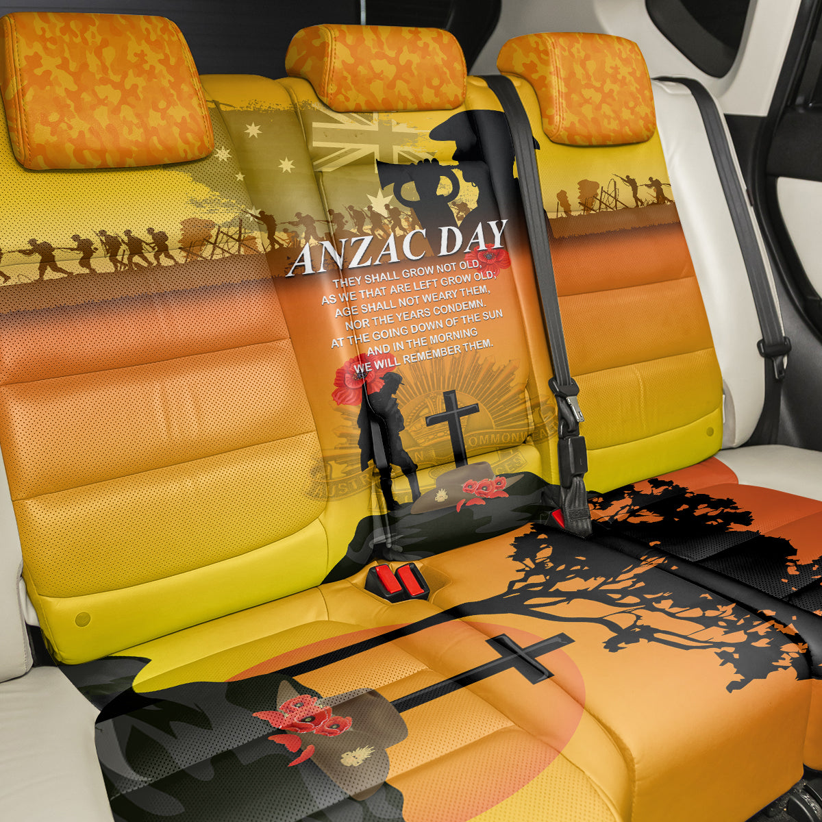 Australia ANZAC Day Back Car Seat Cover Gallipoli Lest We Forget