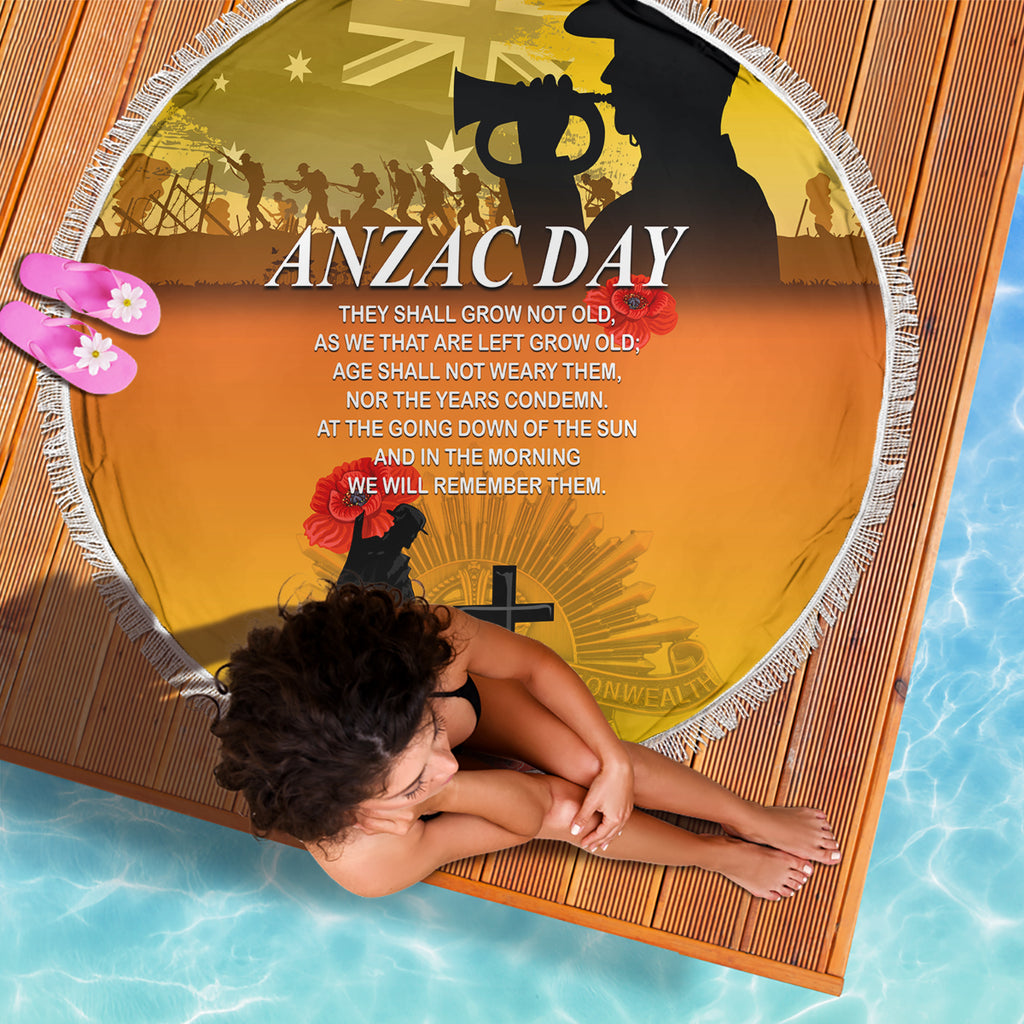 Australia ANZAC Day Beach Blanket Gallipoli Lest We Forget