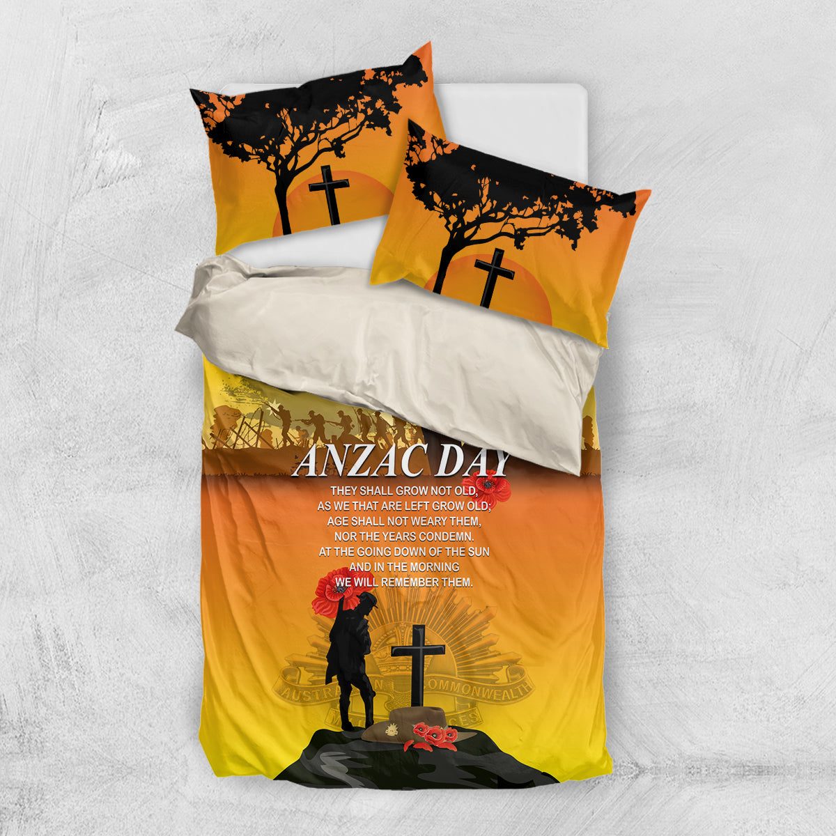 Australia ANZAC Day Bedding Set Gallipoli Lest We Forget