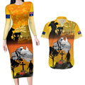 Australia ANZAC Day Couples Matching Long Sleeve Bodycon Dress and Hawaiian Shirt Gallipoli Lest We Forget