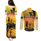 Australia ANZAC Day Couples Matching Puletasi and Long Sleeve Button Shirt Gallipoli Lest We Forget
