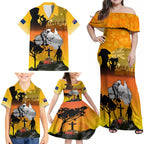 Australia ANZAC Day Family Matching Off Shoulder Maxi Dress and Hawaiian Shirt Gallipoli Lest We Forget