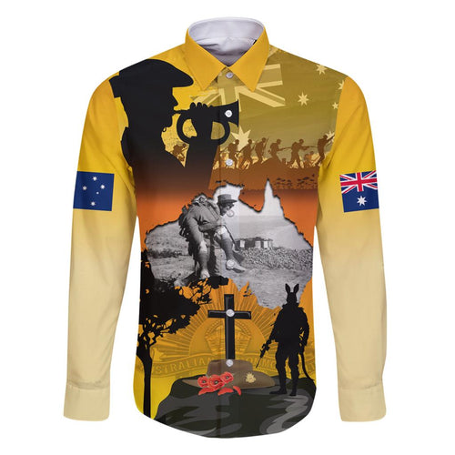 Australia ANZAC Day Family Matching Off Shoulder Short Dress and Hawaiian Shirt Gallipoli Lest We Forget