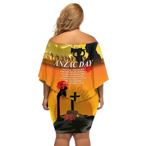 Australia ANZAC Day Family Matching Off Shoulder Short Dress and Hawaiian Shirt Gallipoli Lest We Forget