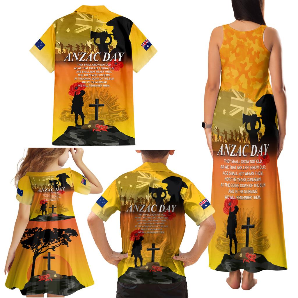 Australia ANZAC Day Family Matching Tank Maxi Dress and Hawaiian Shirt Gallipoli Lest We Forget