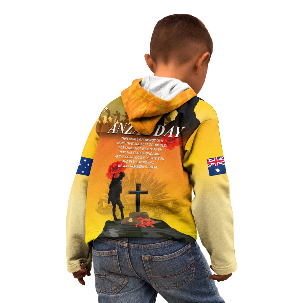 Australia ANZAC Day Kid Hoodie Gallipoli Lest We Forget