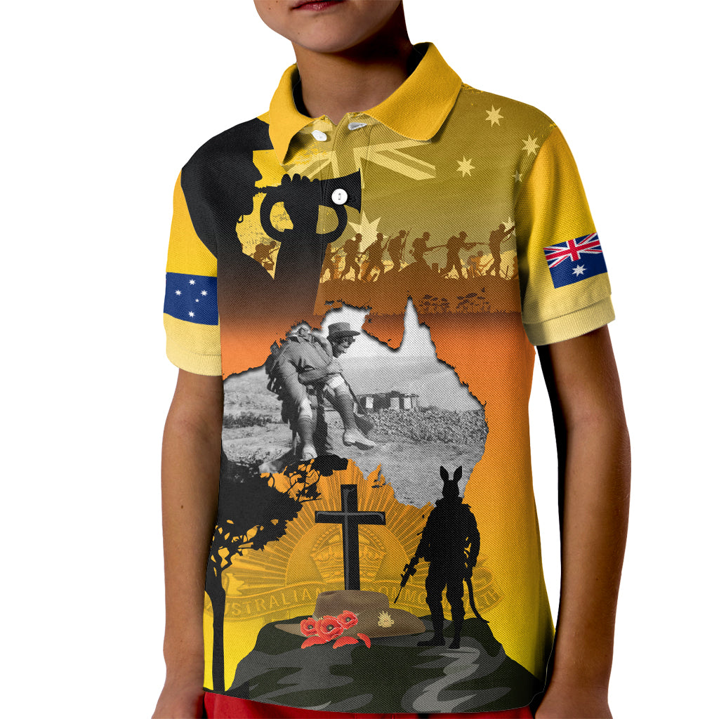 Australia ANZAC Day Kid Polo Shirt Gallipoli Lest We Forget
