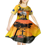 Australia ANZAC Day Kid Short Sleeve Dress Gallipoli Lest We Forget
