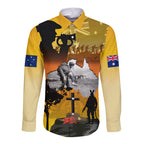 Australia ANZAC Day Long Sleeve Button Shirt Gallipoli Lest We Forget