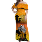 Australia ANZAC Day Off Shoulder Maxi Dress Gallipoli Lest We Forget