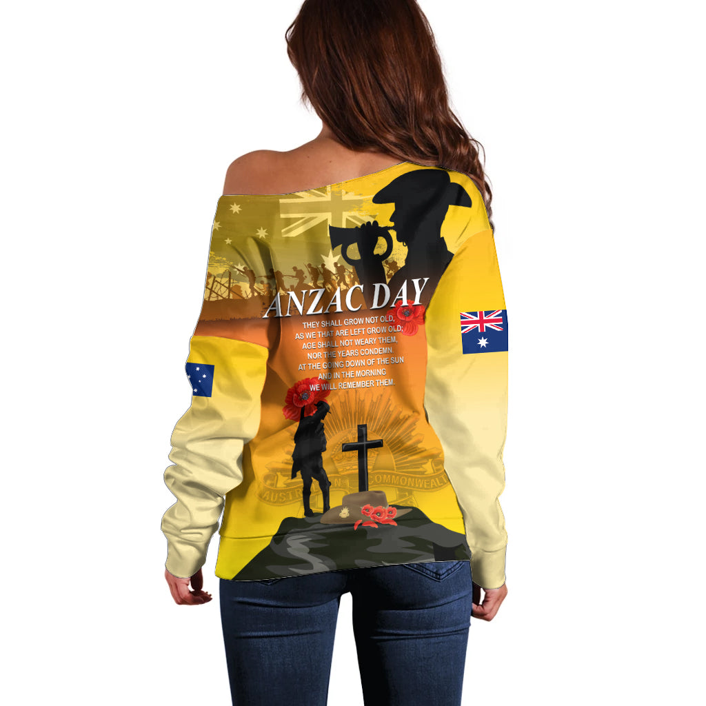Australia ANZAC Day Off Shoulder Sweater Gallipoli Lest We Forget