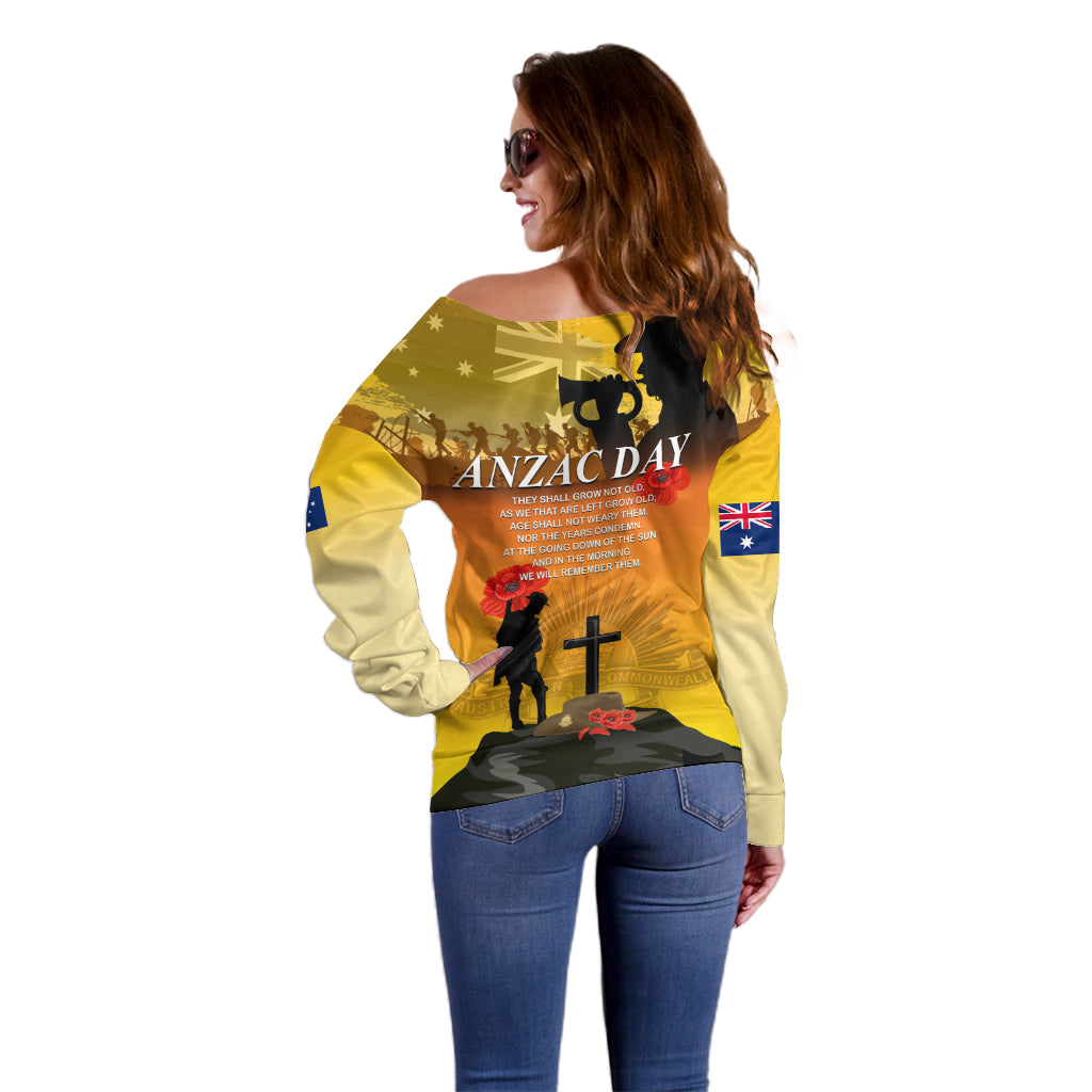 Australia ANZAC Day Off Shoulder Sweater Gallipoli Lest We Forget